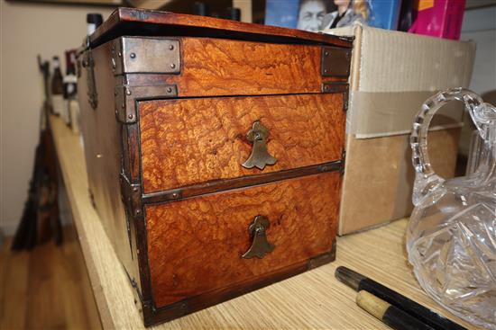 A Korean elm brass bound casket